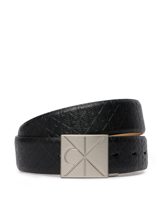 Calvin Klein Pasek Emblem Plaque W/ Aop 35Mm Adj LV04D7082G Czarny