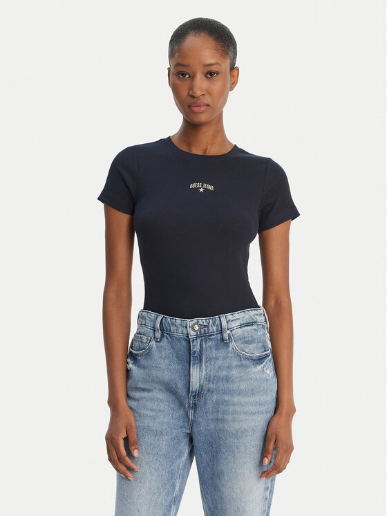 Guess Jeans T-Shirt W6GPZ3 KA0H1 Granatowy Slim Fit