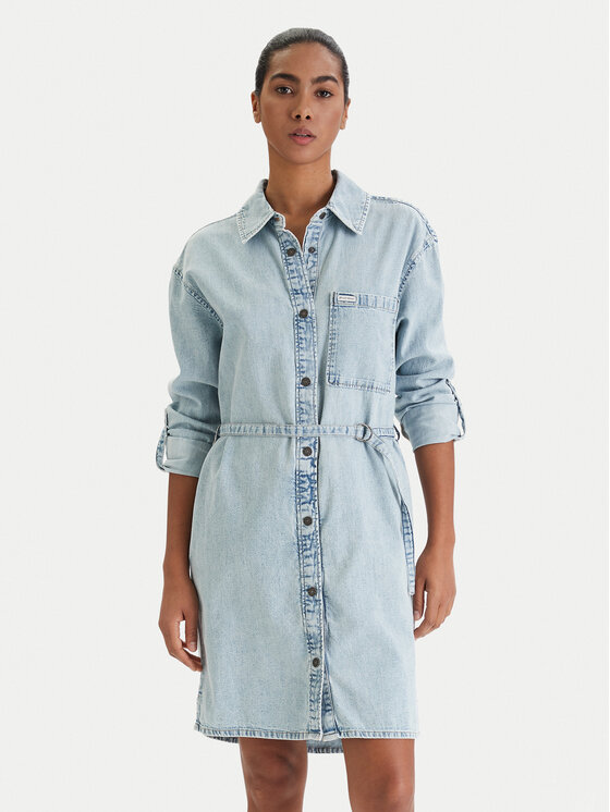 Guess Jeans Sukienka jeansowa W6RK26 D5M83 Niebieski Regular Fit