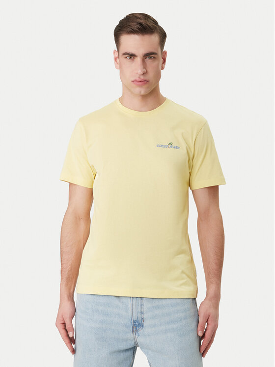 Guess Jeans T-Shirt M6GIC0 K8HM0 Żółty Regular Fit