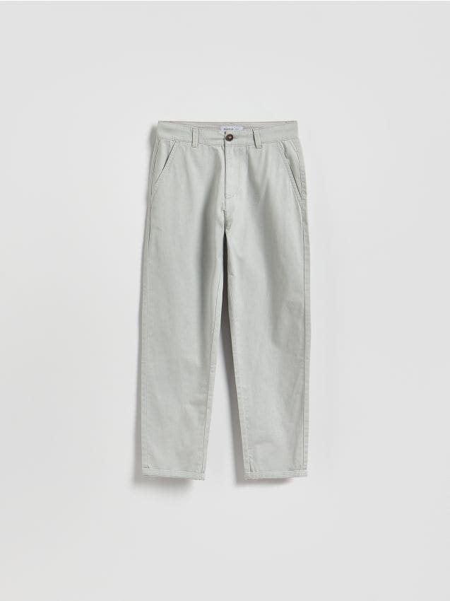 Reserved - Bawełniane spodnie chino - kremowy