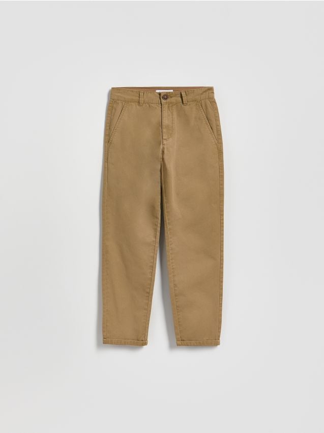 Reserved - Bawełniane spodnie chino - beżowy