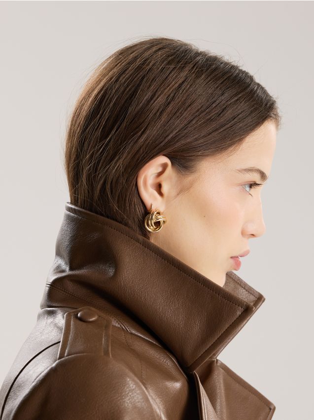 Reserved - Okrągłe kolczyki - złoty