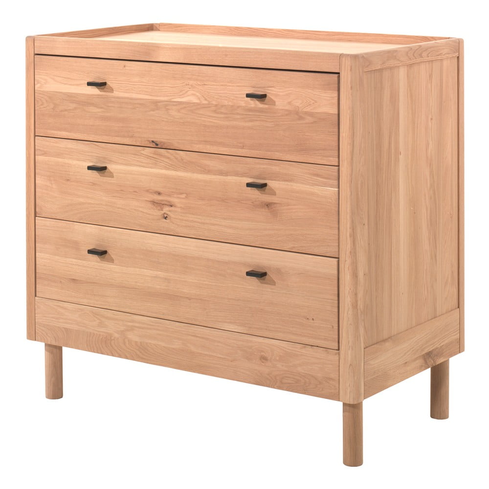 Komoda dziecięca z litego drewna dębowego w naturalnym kolorze 100x95x55 cm Forrest – Vipack