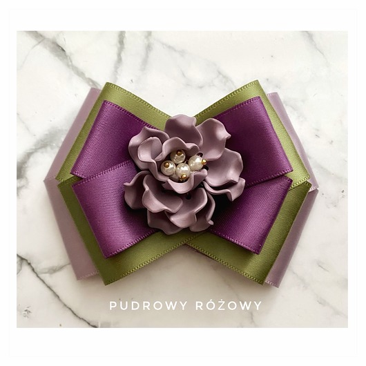 Fioletowo - khaki Brosza z kwiatem 3d NEW