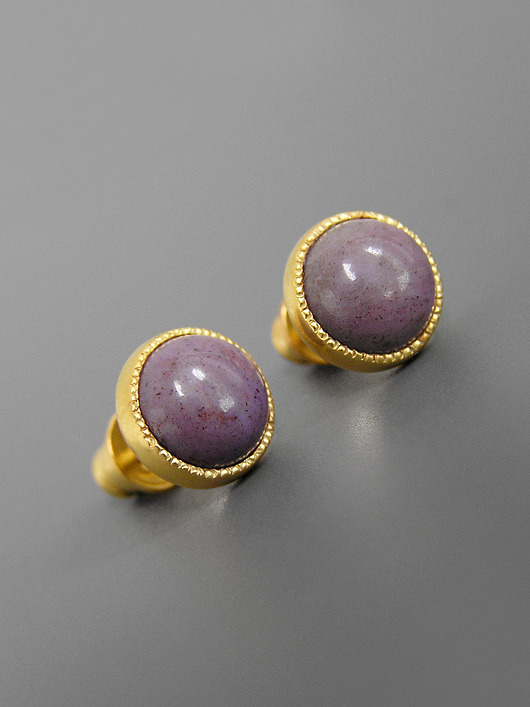 Kolczyki z jaspisami, srebro pozłacane