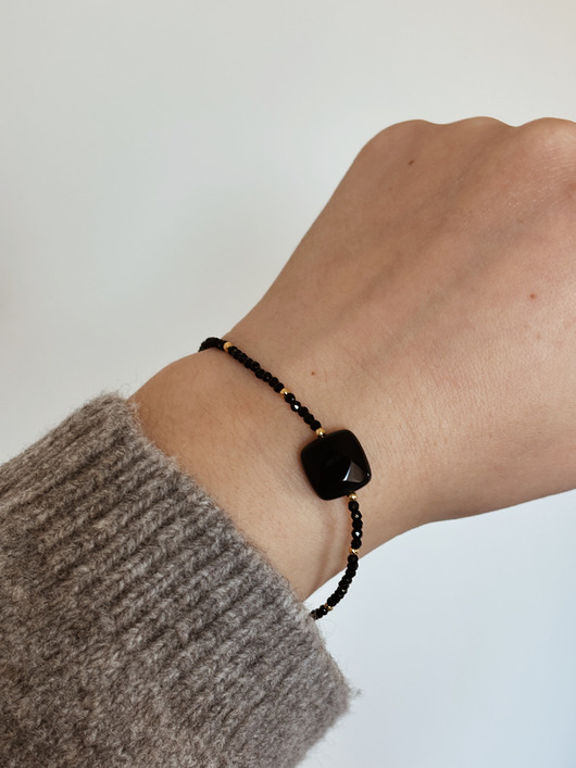 Bransoletka Onyks i Agat Czarny