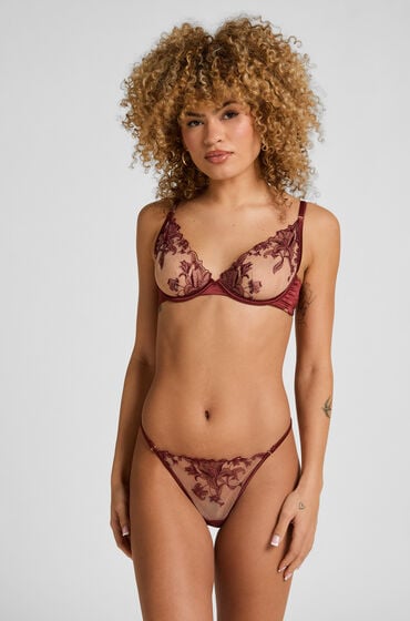 Hunkemöller Stringi Anouk z Wysokim Stanem Czerwony