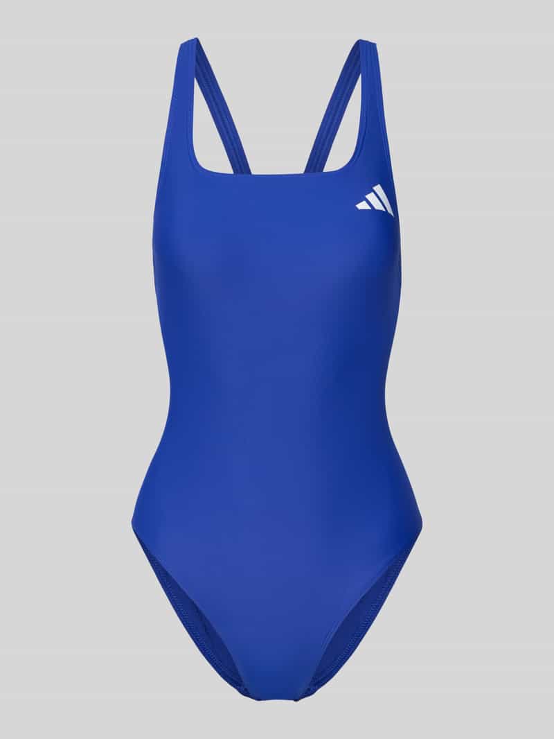 Krój slim fit kostium kąpielowy sportowy z nadruk z logo