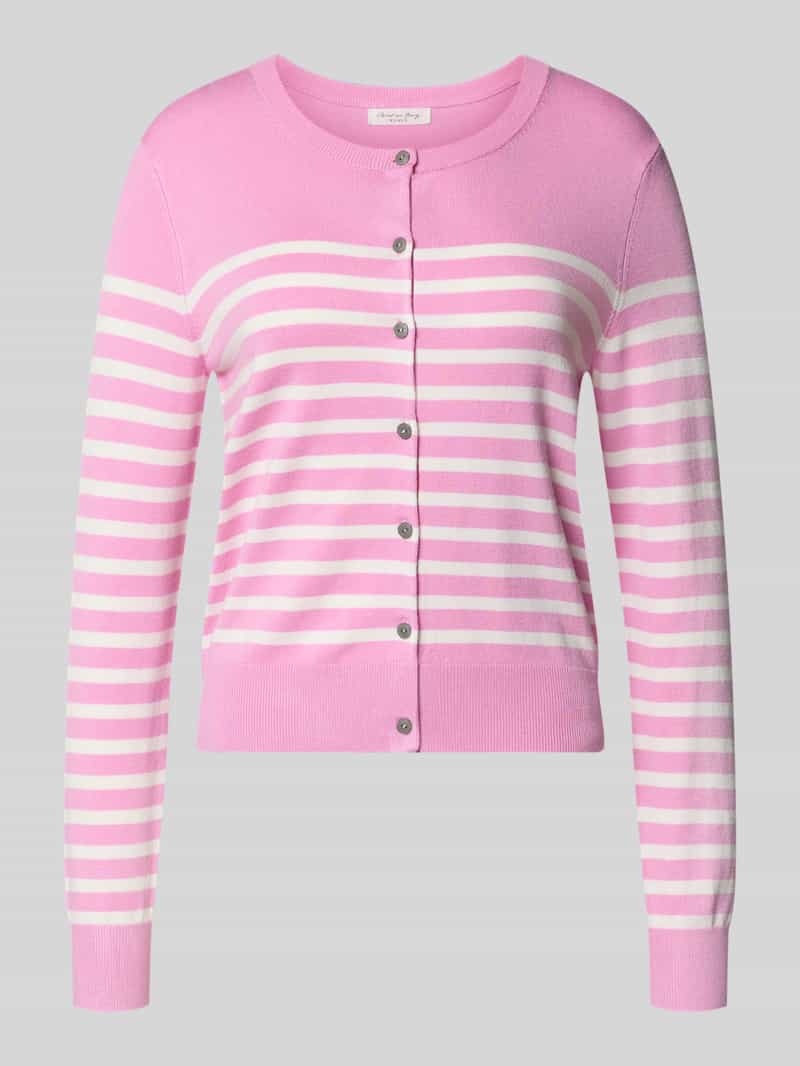 Kardigan rozpinany z Mieszanka wiskozy z Wzór w paski