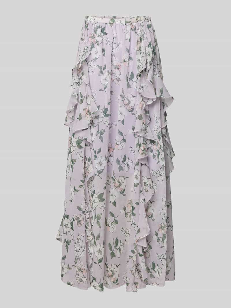 Długa spódnica krój regular fit z obszyciem falbanami Model 'Kate'