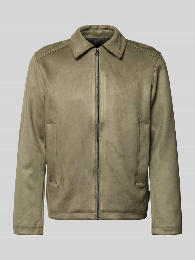 Kurtka w skórzanym wyglądzie, krój regular fit