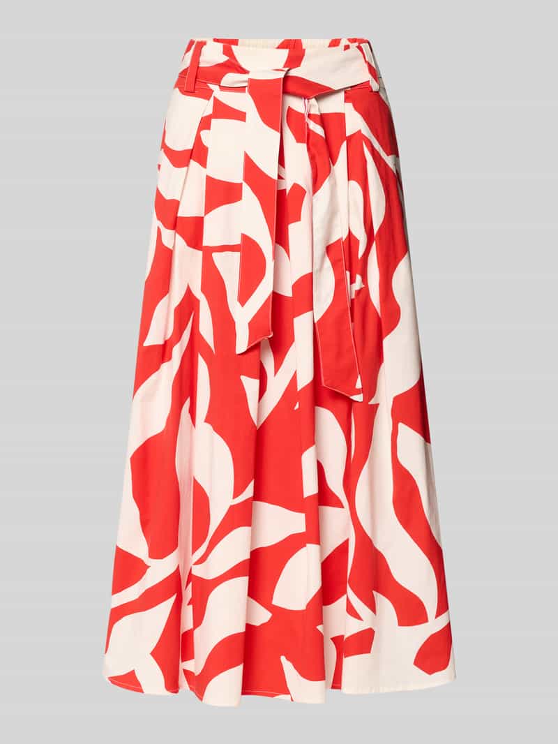 Spódnica midi w kroju regular fit z kwiatowym nadrukiem na całej powierzchni