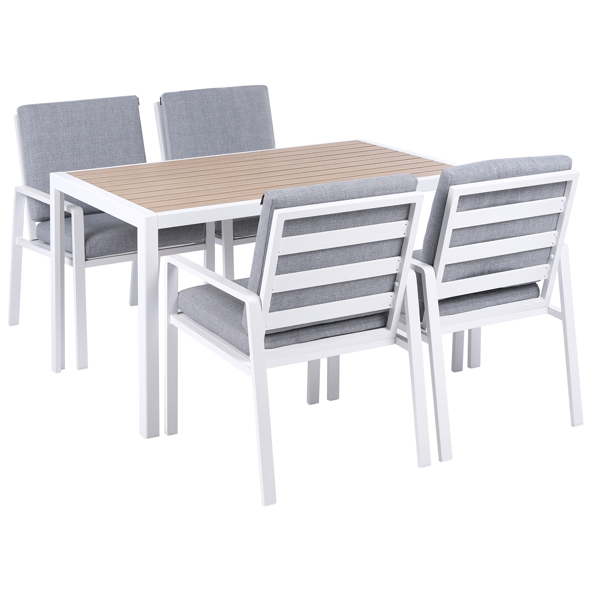 Zestaw ogrodowy dla 4 osób VISSO Szary/ biały