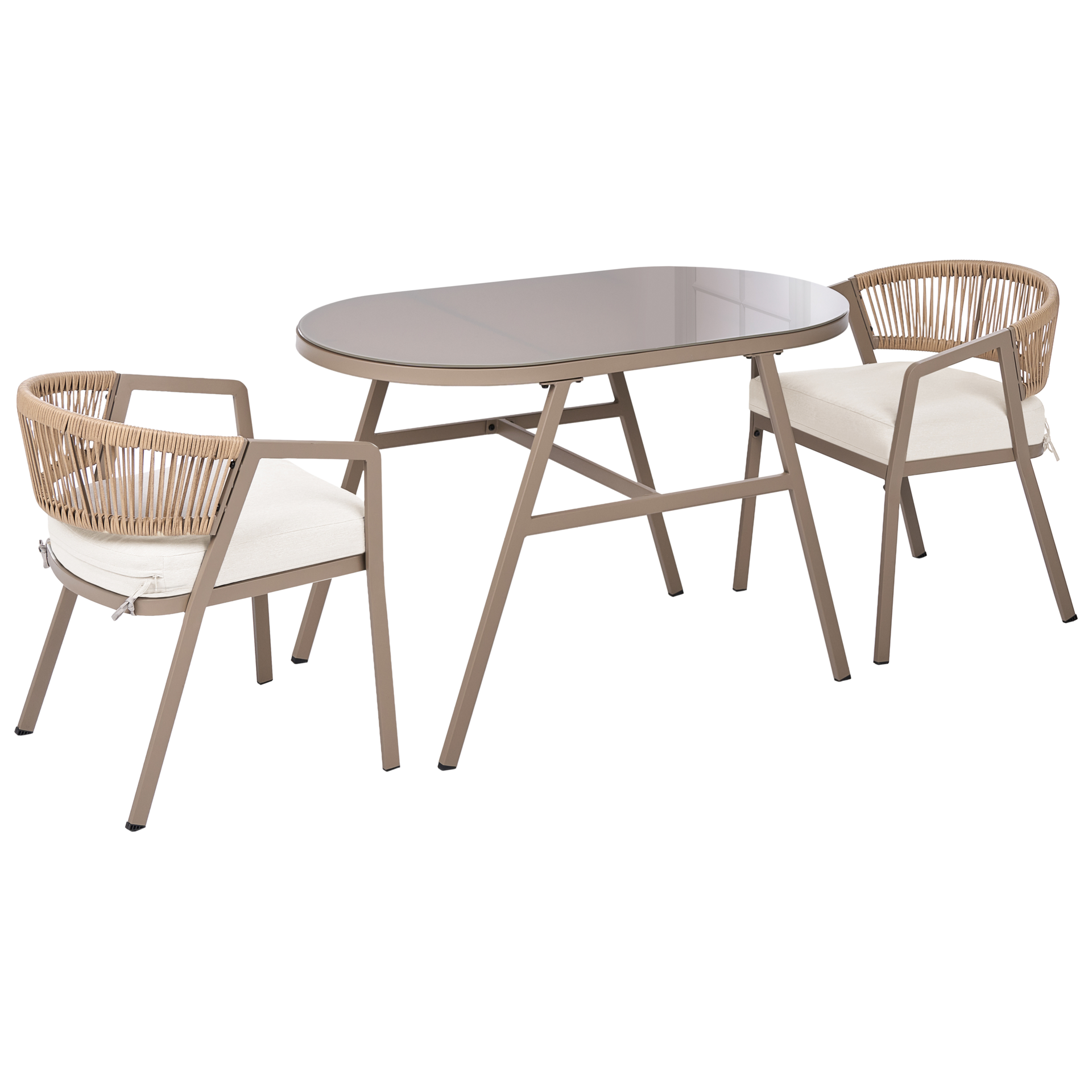 Zestaw mebli balkonowych MUROS Metal Beżowoszary