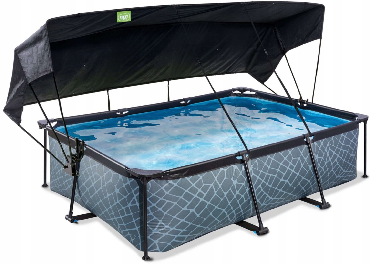 Exit Basen ogrodowy stelażowy 220x150x65 cm z osłoną przeciwsłoneczną 