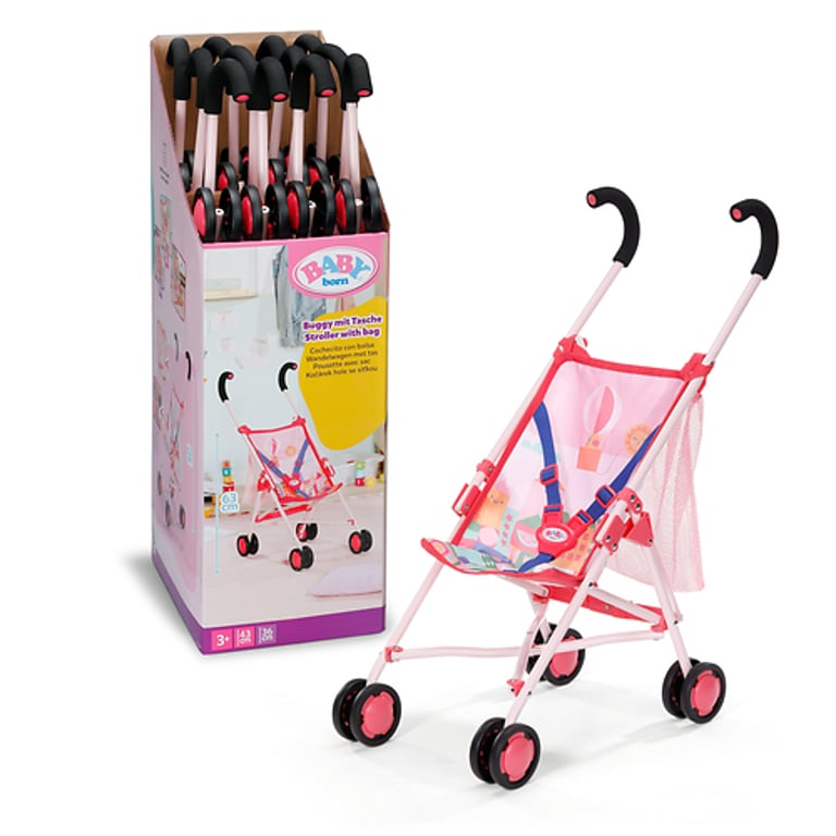 BABY born Stroller with Bag Pink Wózek dla lalek