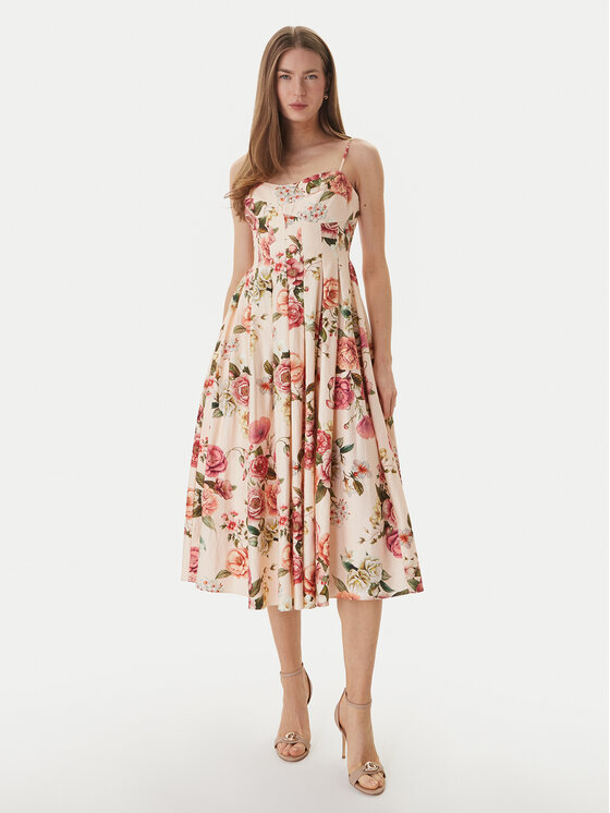 Guess Sukienka koktajlowa W6GKAF W2558 Różowy Regular Fit