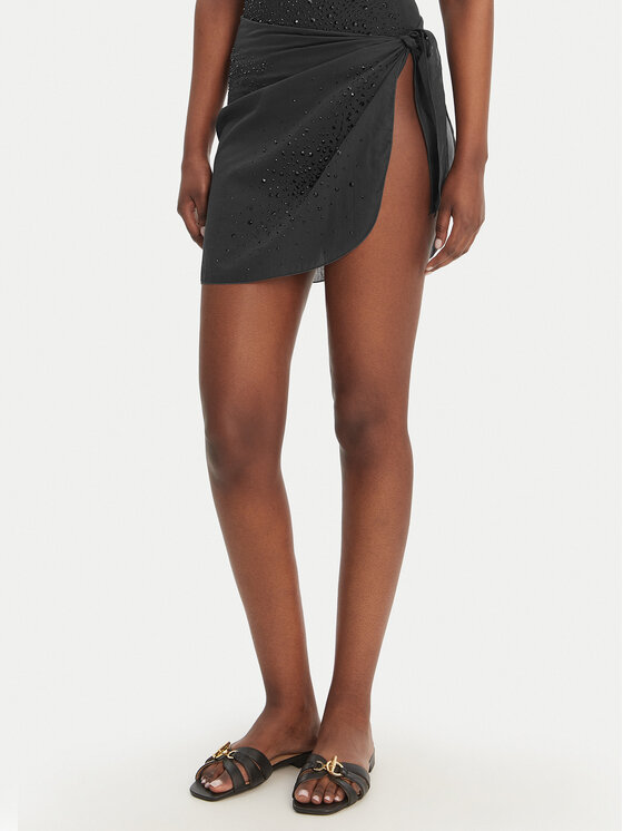 Guess Spódnica mini E6GZ15 WO080 Czarny Regular Fit