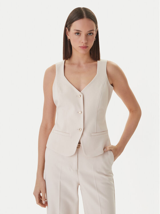 Guess Kamizelka W6GH49 W1895 Beżowy Slim Fit
