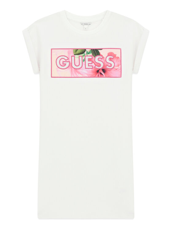 Guess Sukienka codzienna J6GK05 KAE24 Biały Regular Fit