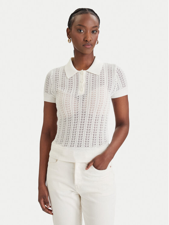 Guess Sweter W6GR25 Z0672 Biały Regular Fit