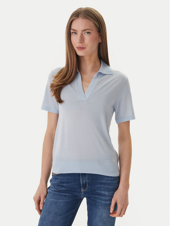 Guess Sweter W6GR03 Z0583 Błękitny Regular Fit
