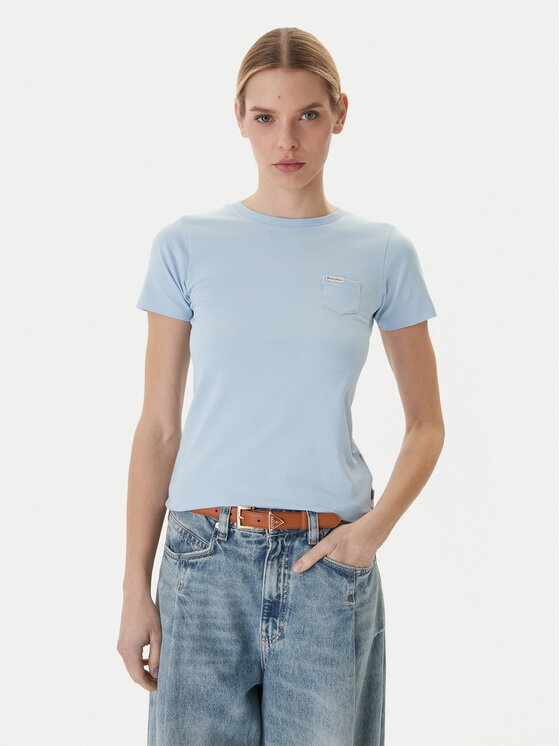 Guess T-Shirt W5RI52 J1314 Błękitny Regular Fit