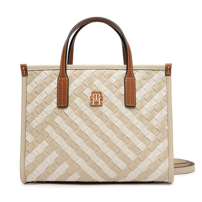 Torebka Tommy Hilfiger Th City Mini Tote AW0AW18393 Beżowy