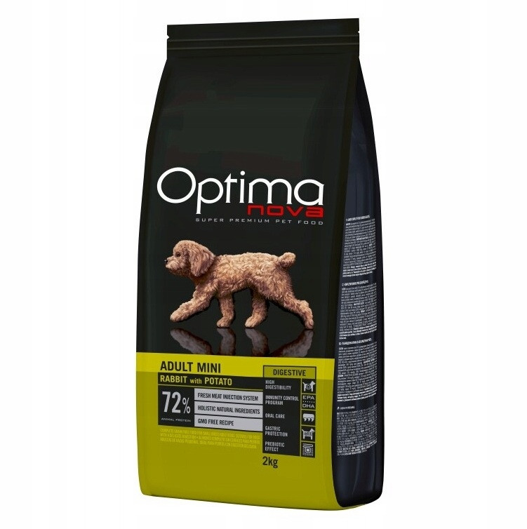 OPTIMANOVA Adult Mini Digestive Rabbit & Potato - sucha karma dla psa - 2kg