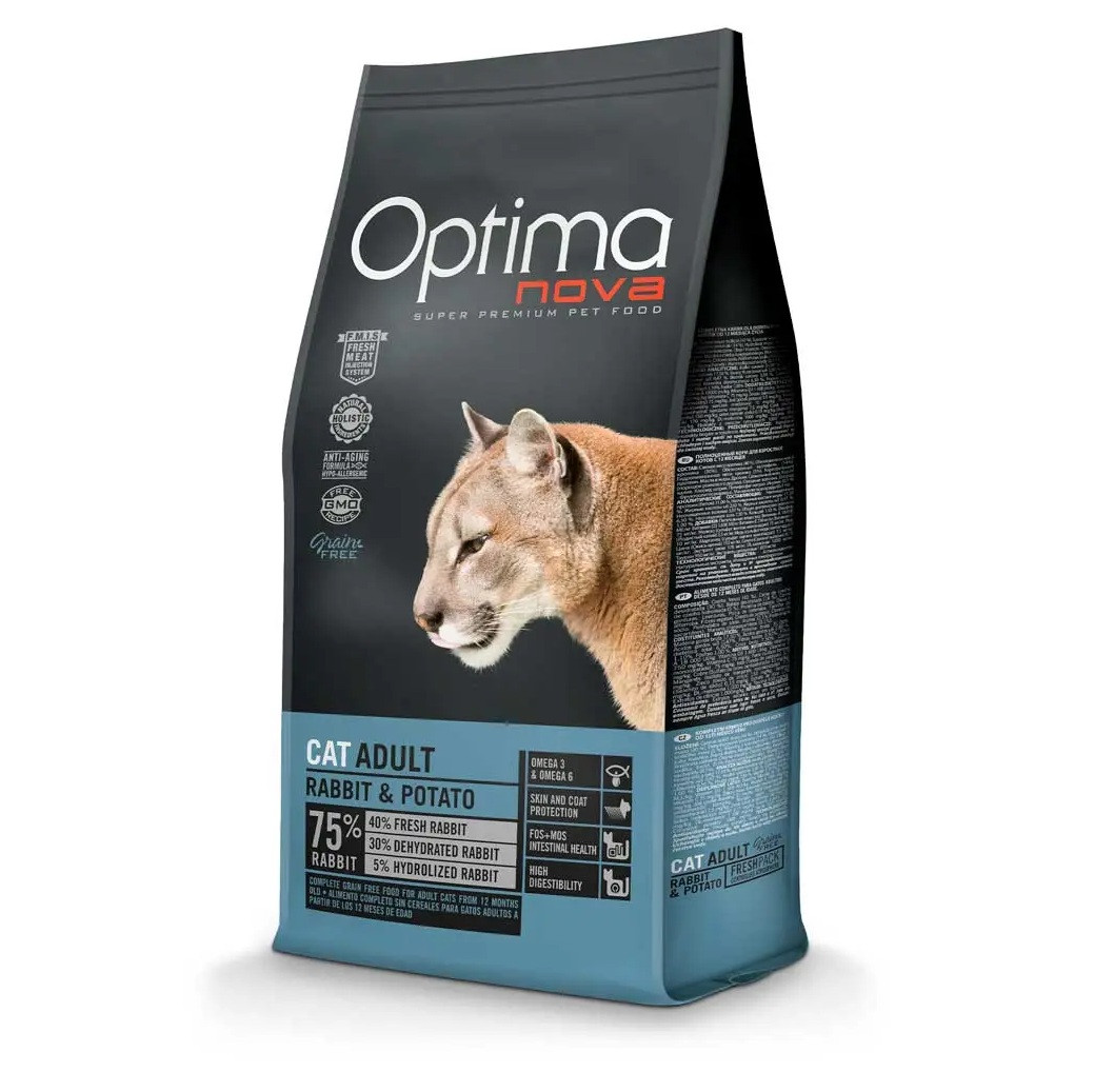 OPTIMANOVA Cat Rabbit & Potato - sucha karma dla kota - 8kg