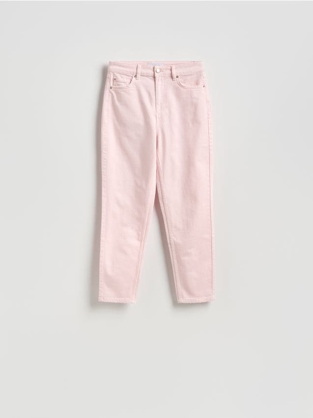 Reserved - Jeansy mom fit - różowy