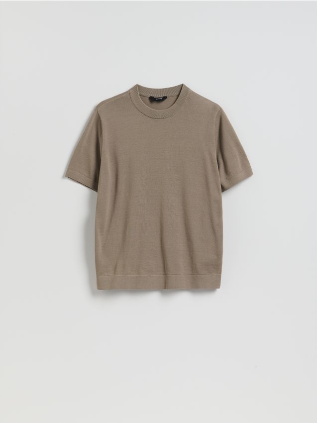 Reserved - Sweter z krótkim rękawem - beżowy