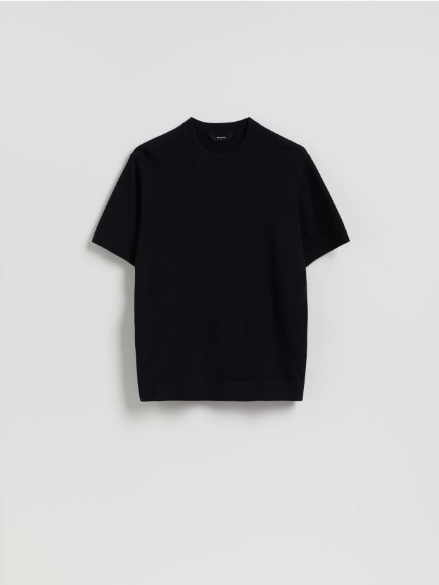 Reserved - Sweter z krótkim rękawem - czarny