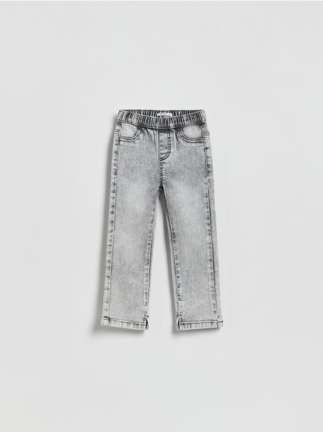 Reserved - Jeansy straight z rozcięciami - jasnoszary