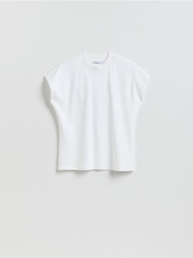 Reserved - T-shirt z raglanowym rękawem - biały