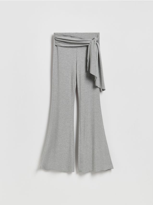 Reserved - Spodnie z wiskozą - jasnoszary