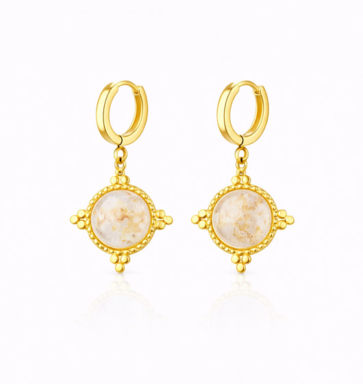 Kolczyki pozłacane ROYALS z kryształem górskim