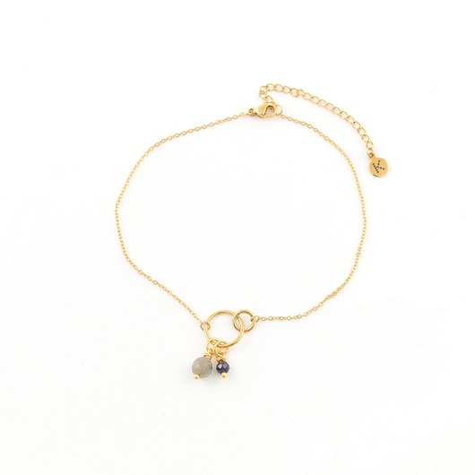 Pozłacana bransoletka na rękę z kamieniami