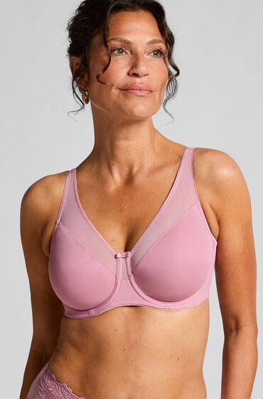 Hunkemöller Nieusztywniany biustonosz minimizer z fiszbinami Nina Różowy