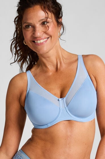 Hunkemöller Nieusztywniany biustonosz minimizer z fiszbinami Nina Niebieski