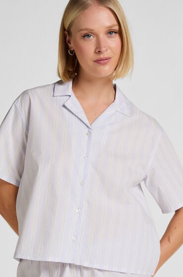 Hunkemöller Bawełniana Kurtka w Paski Fioletowy