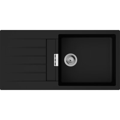 HANSGROHE S52 43358170 Grafitowa czerń 50x100 Zlewozmywak jednokomorowy z ociekaczem 