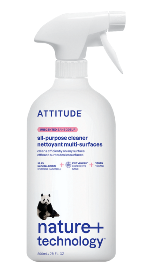 Attitude NATURE+, Uniwersalny środek do czyszczenia powierzchni, Bezzapachowy 800ml