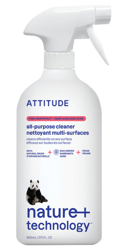 Attitude NATURE+, Uniwersalny środek do czyszczenia powierzchni, Pink Grapefruit 800ml