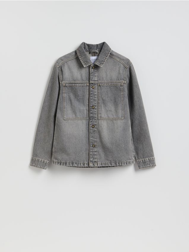 Reserved - Jeansowa koszula comfort fit - jasnoszary