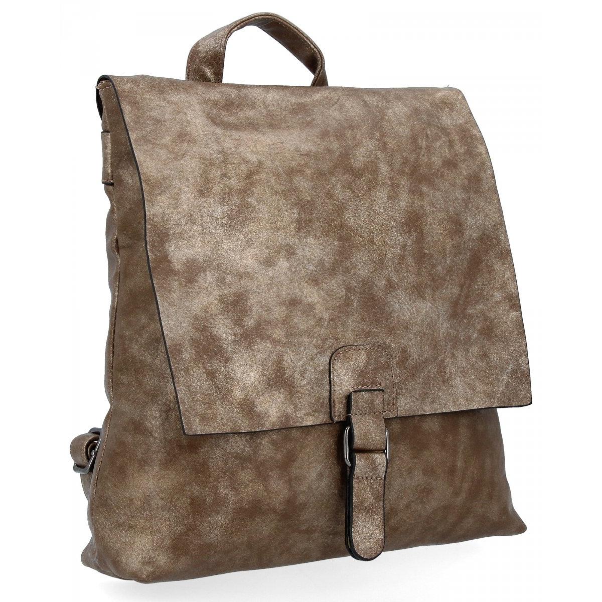 Stylowy Plecak Damski Vintage XL firmy Hernan HB0349 Stare Złoto