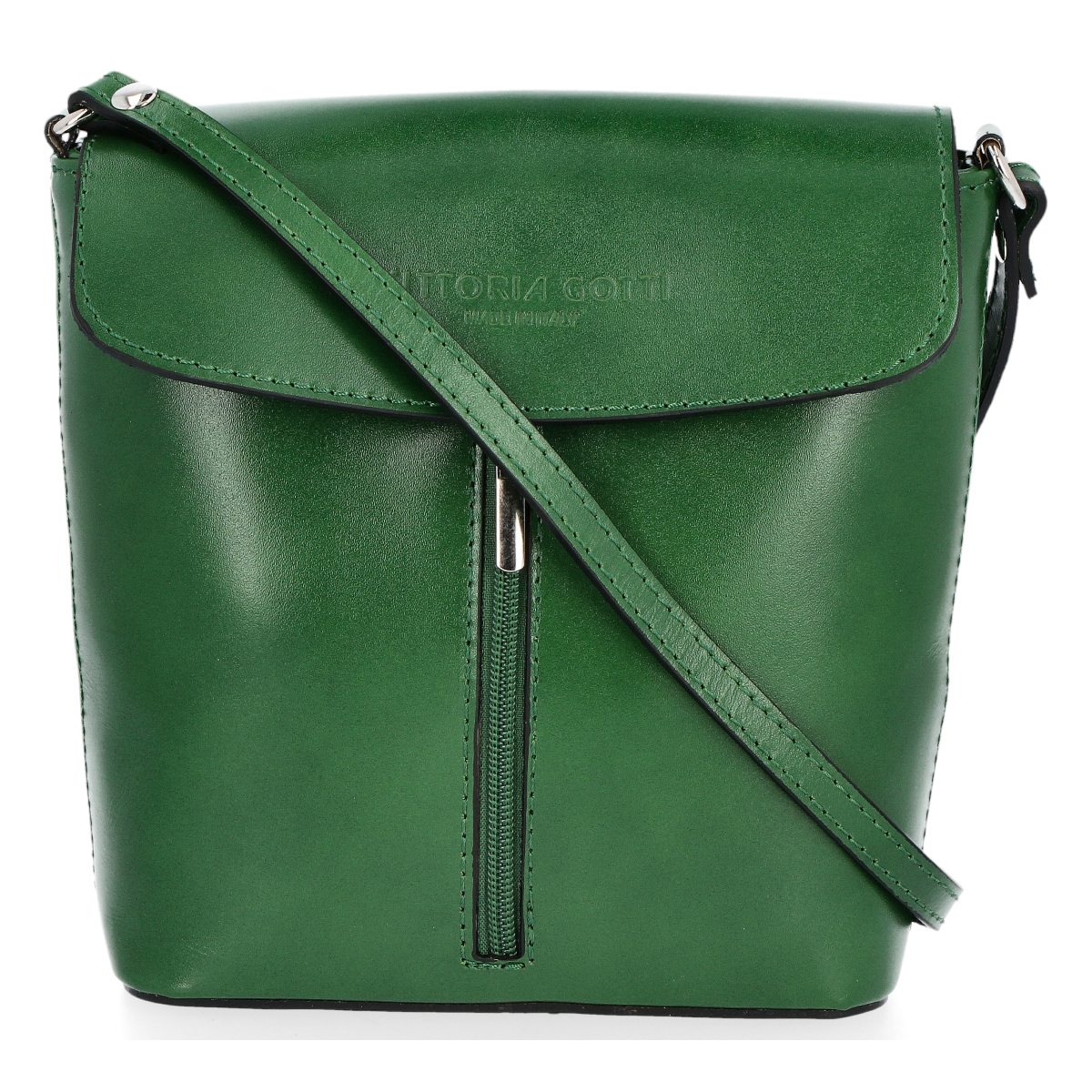 Klasyczna Listonoszka Skórzana firmy Vittoria Gotti Made in Italy Zielona