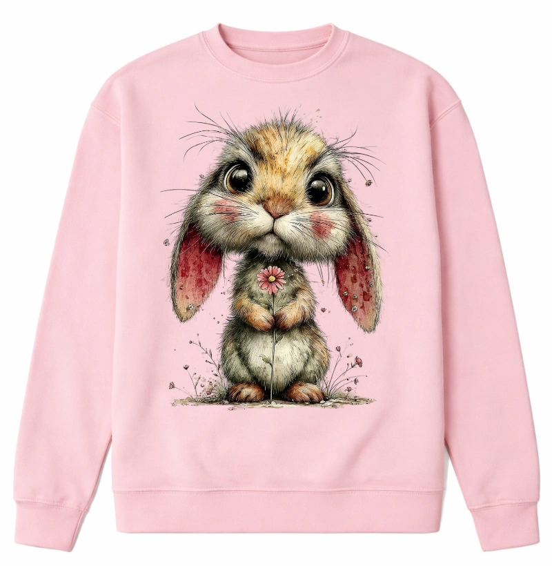 Różowa bluza z zajączkiem - wzór zając100