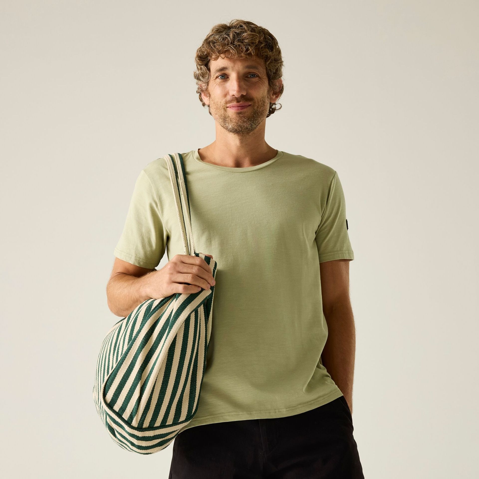 Regatta Koszulka męska Finlo Beżowy, Cotton, Rozmiar: L